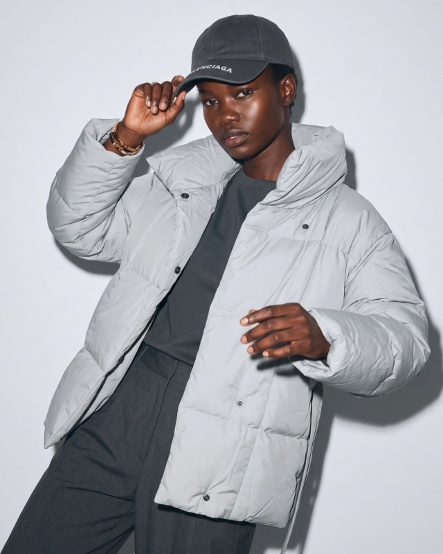 Μπουφάν puffer με Γιακά & Ζώνη light grey