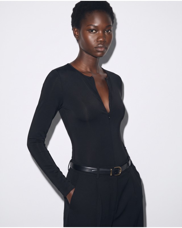 Bodysuit με Φερμουάρ μαύρο