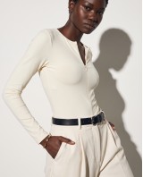 Bodysuit με Φερμουάρ off white