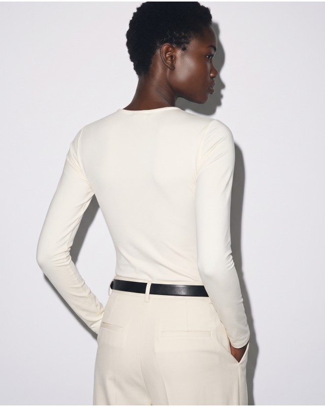 Bodysuit με Φερμουάρ off white