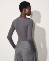 Bodysuit με Φερμουάρ γκρι