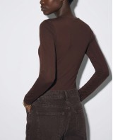 Bodysuit με Φερμουάρ καφέ