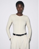 Bodysuit με Φερμουάρ off white