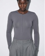 Bodysuit με Φερμουάρ γκρι