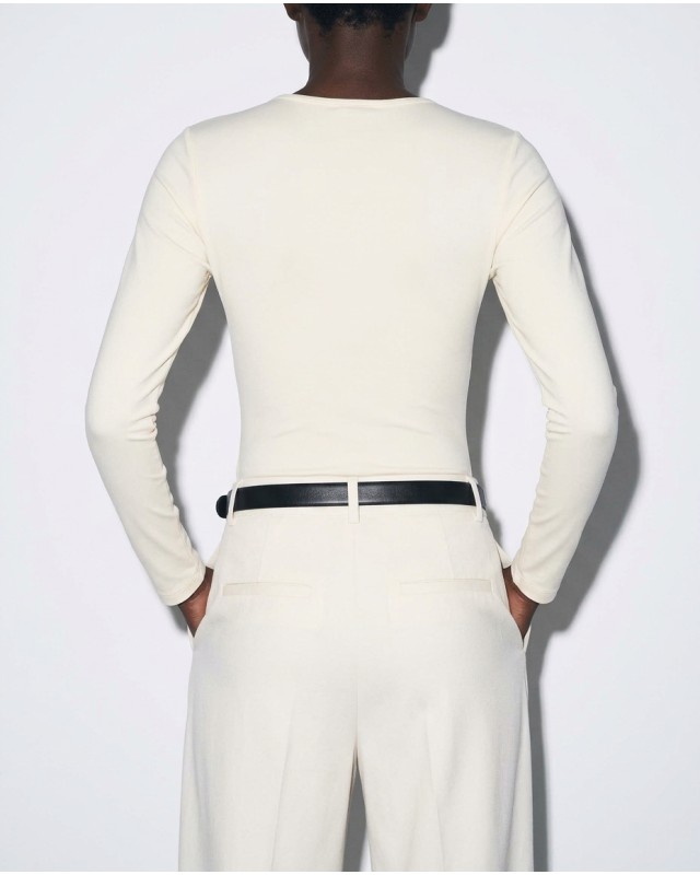 Bodysuit με Φερμουάρ off white