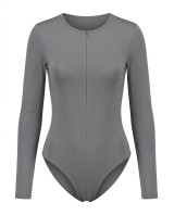 Bodysuit με Φερμουάρ γκρι