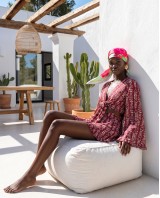 "Elysian" Boho set berry pink