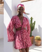 "Elysian" Boho set berry pink
