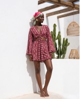 "Elysian" Boho set berry pink
