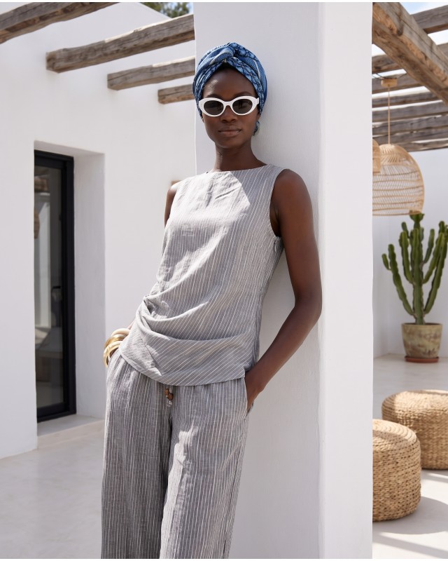 Asymmetric Draped Set – light grey