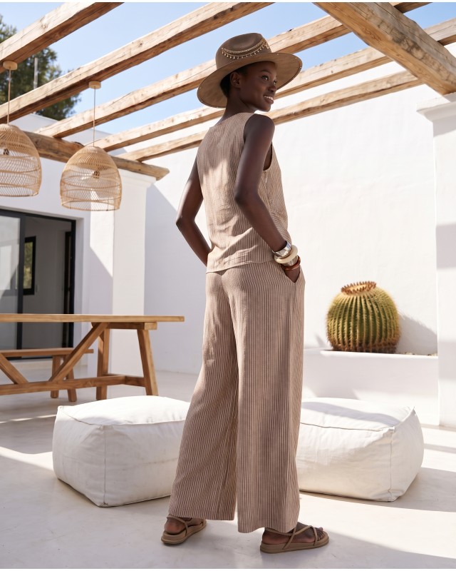 Asymmetric Draped Set – beige 