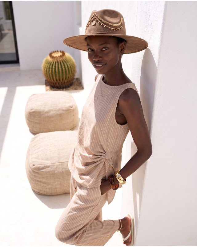 Asymmetric Draped Set – beige 