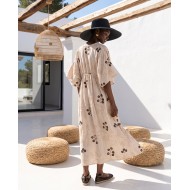 Φόρεμα ethereal resort με ανάλαφρα μανίκια brown