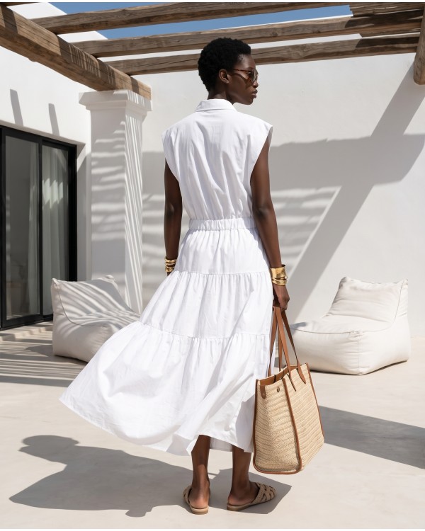 Shirt Dress με Cut-Out white