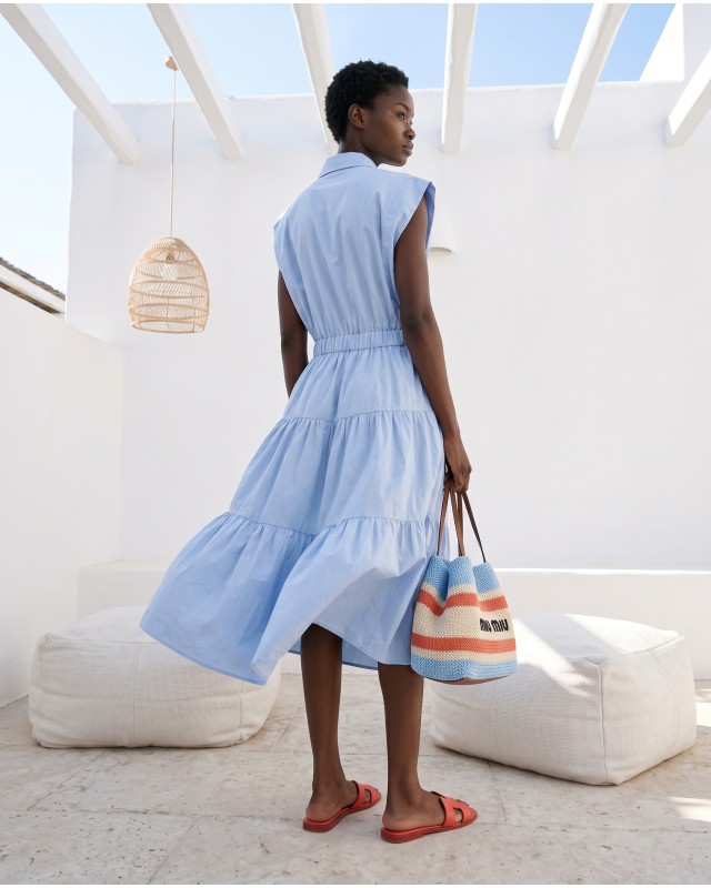 Shirt Dress με Cut-Out light blue