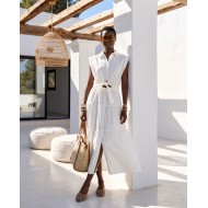Shirt Dress με Cut-Out white