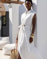 Shirt Dress με Cut-Out white
