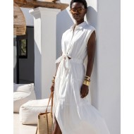 Shirt Dress με Cut-Out white