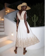 "Amara" Embroidered White Maxi Dress