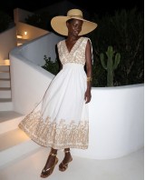 "Amara" Embroidered White Maxi Dress