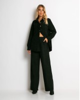 Παντελόνι κοτλέ με λάστιχο στη μέση μαύρο