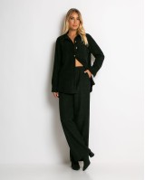 Παντελόνι κοτλέ με λάστιχο στη μέση μαύρο