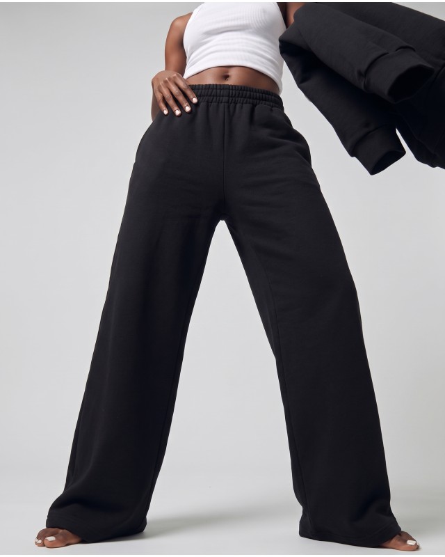 Wide-Leg Sweatpants - black