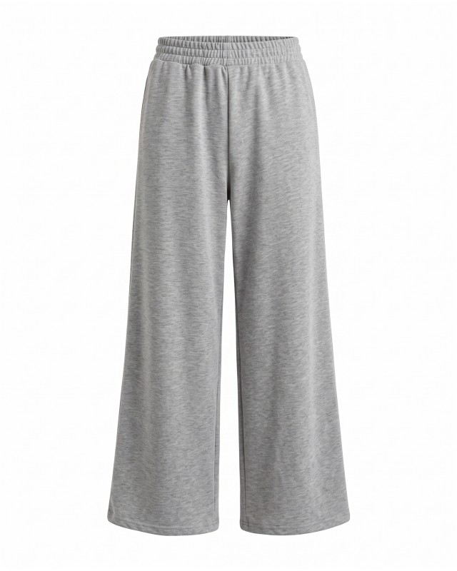Wide-Leg Sweatpants - Grey