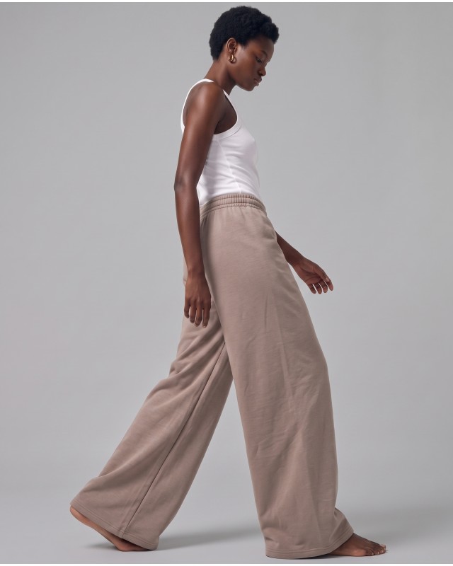 Wide-Leg Sweatpants - mocha