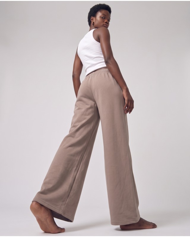 Wide-Leg Sweatpants - mocha
