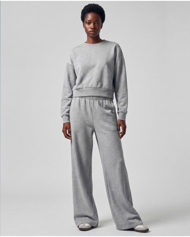 Wide-Leg Sweatpants - Grey
