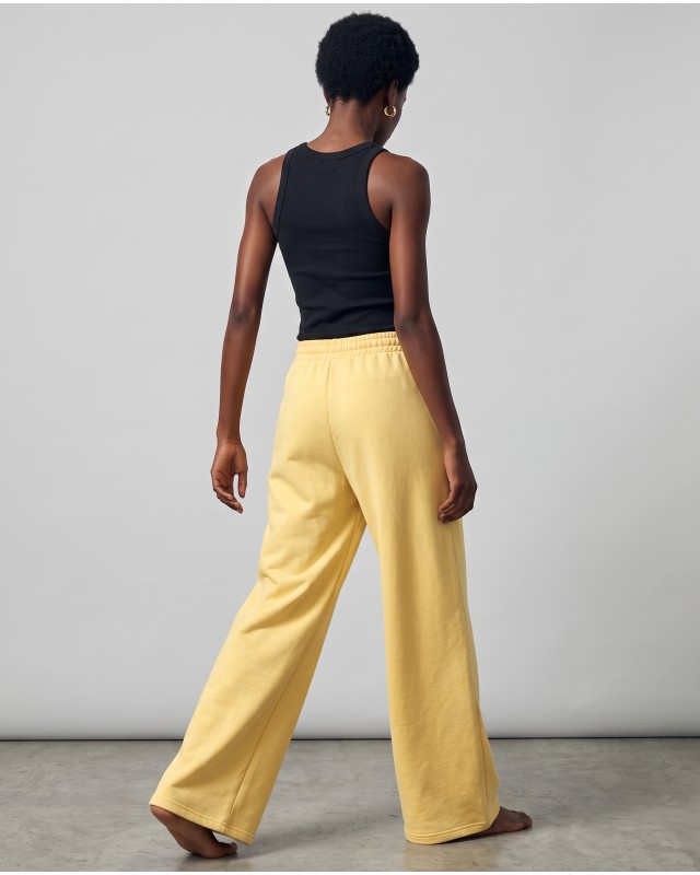 Wide-Leg Sweatpants - yellow