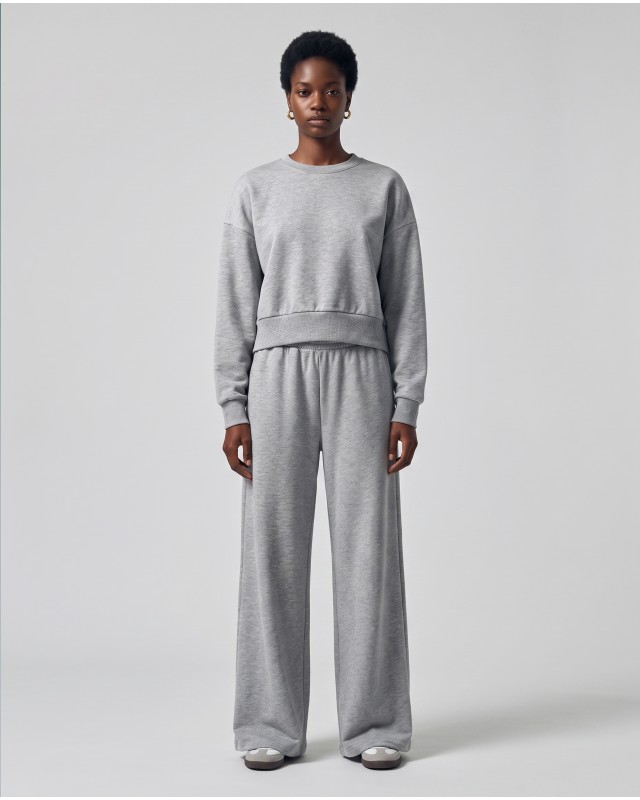 Wide-Leg Sweatpants - Grey