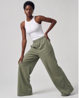 Wide-Leg Sweatpants - olive
