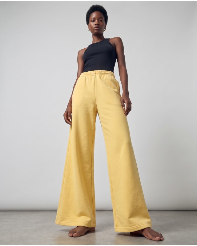 Wide-Leg Sweatpants - yellow