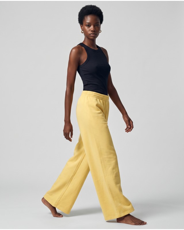 Wide-Leg Sweatpants - yellow