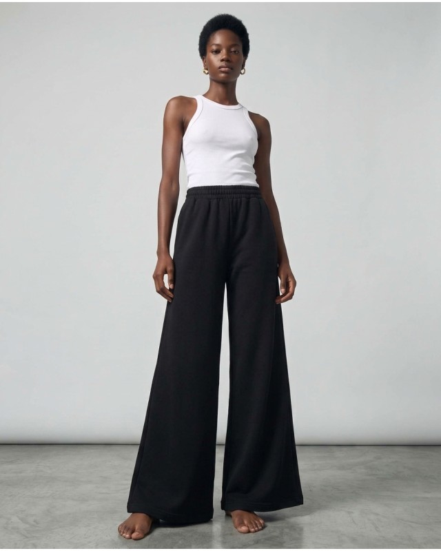 Wide-Leg Sweatpants - black