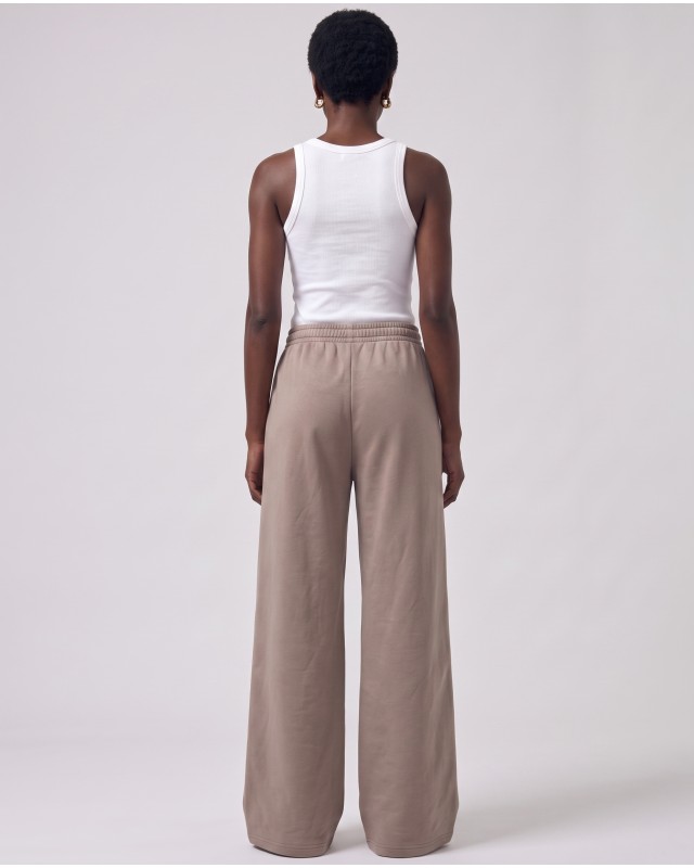 Wide-Leg Sweatpants - mocha