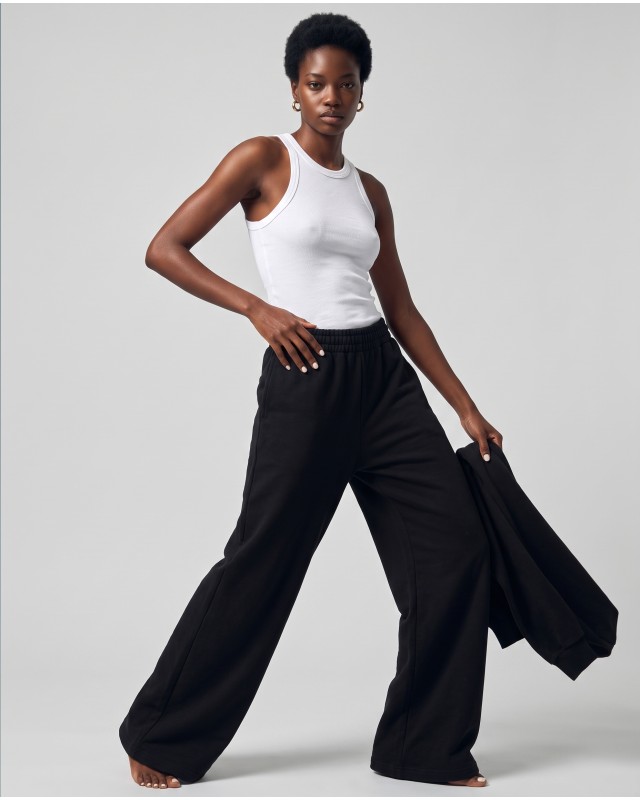 Wide-Leg Sweatpants - black