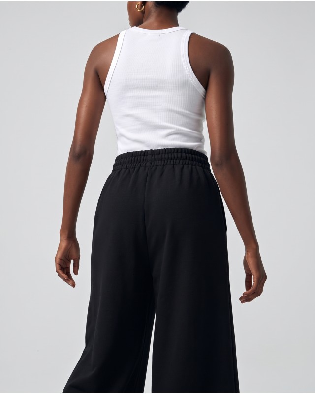 Wide-Leg Sweatpants - black