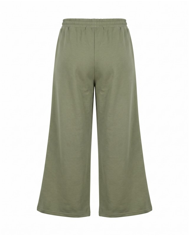 Wide-Leg Sweatpants - olive