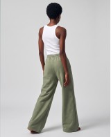 Wide-Leg Sweatpants - olive