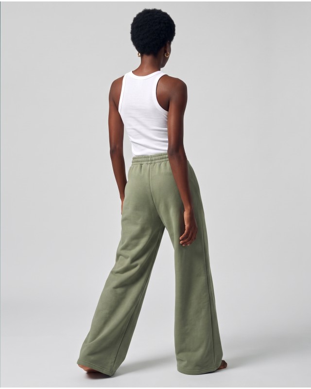 Wide-Leg Sweatpants - olive
