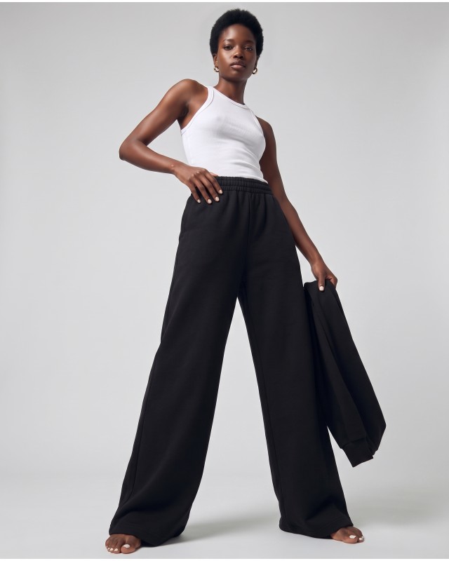 Wide-Leg Sweatpants - black