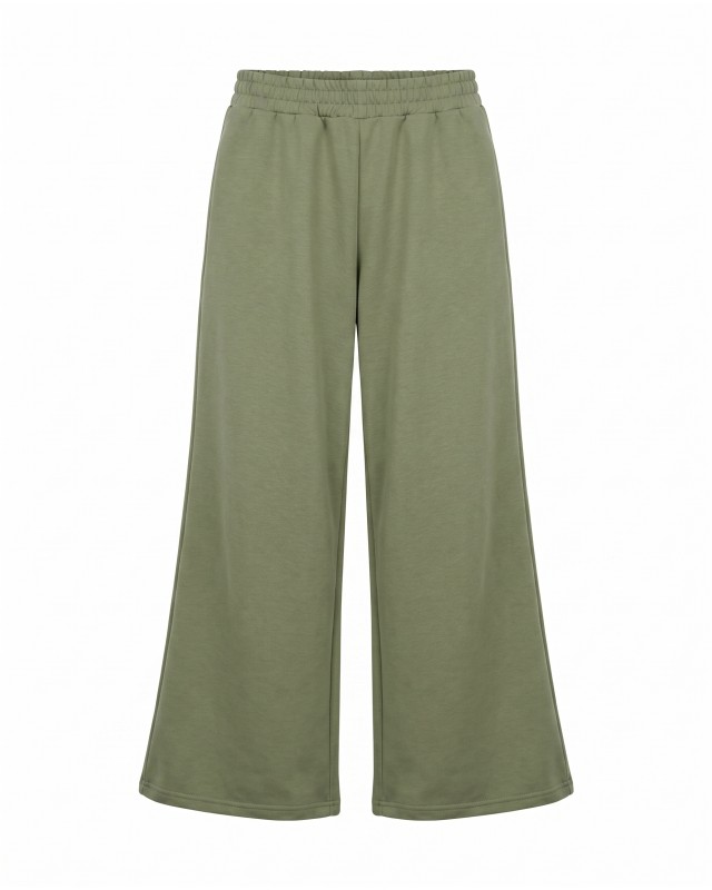Wide-Leg Sweatpants - olive