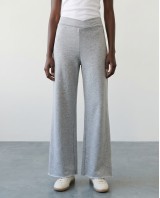 Παντελόνι φούτερ αχνούδιαστο Wide Leg με "V" grey