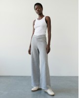 Παντελόνι φούτερ αχνούδιαστο Wide Leg με "V" grey