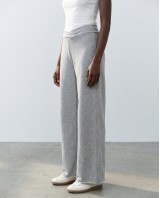 Παντελόνι φούτερ αχνούδιαστο Wide Leg με "V" grey