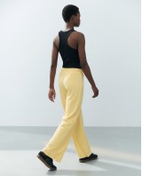 Παντελόνι φούτερ αχνούδιαστο Wide Leg με "V" yellow