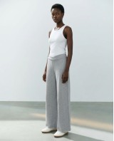 Παντελόνι φούτερ αχνούδιαστο Wide Leg με "V" grey